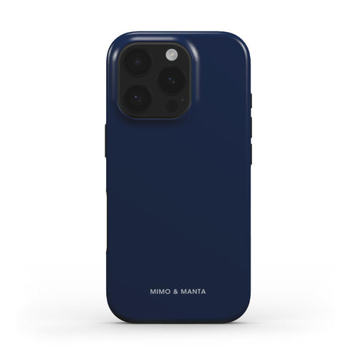 funda de móvil dura color azul marino de frente