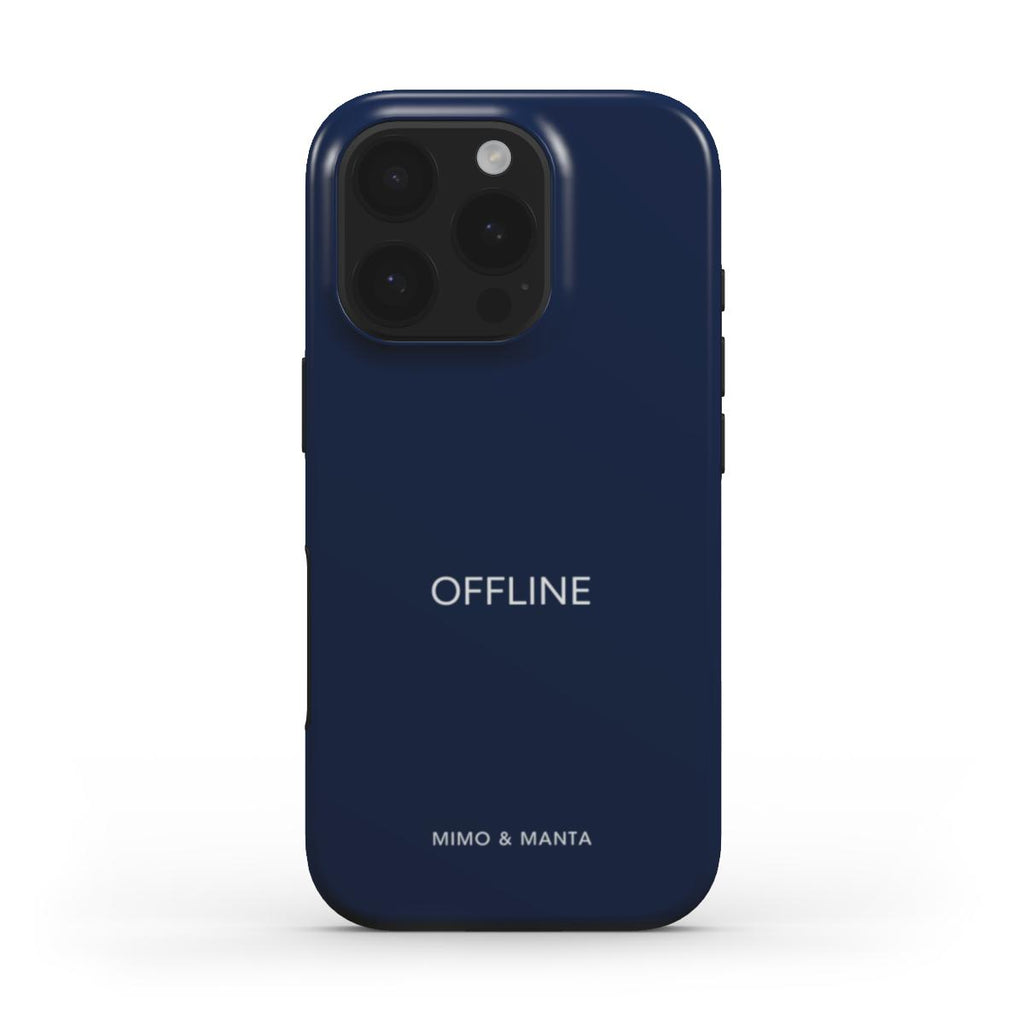 funda de movil color azul marino offline de frente MIMO & MANTA