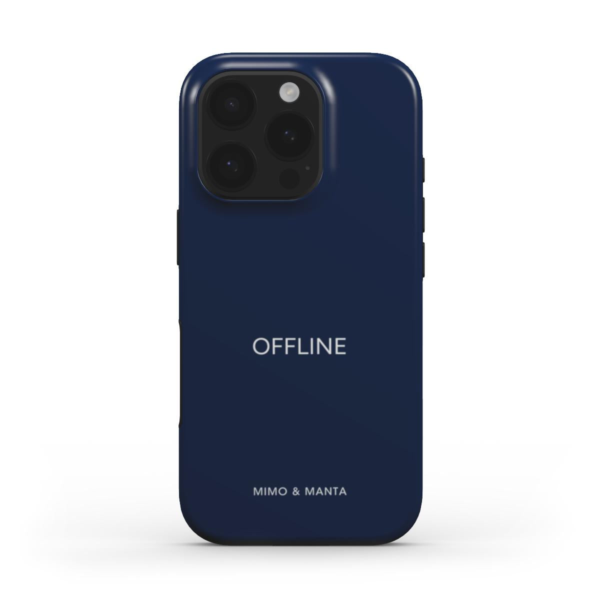 funda de movil color azul marino offline de frente MIMO & MANTA