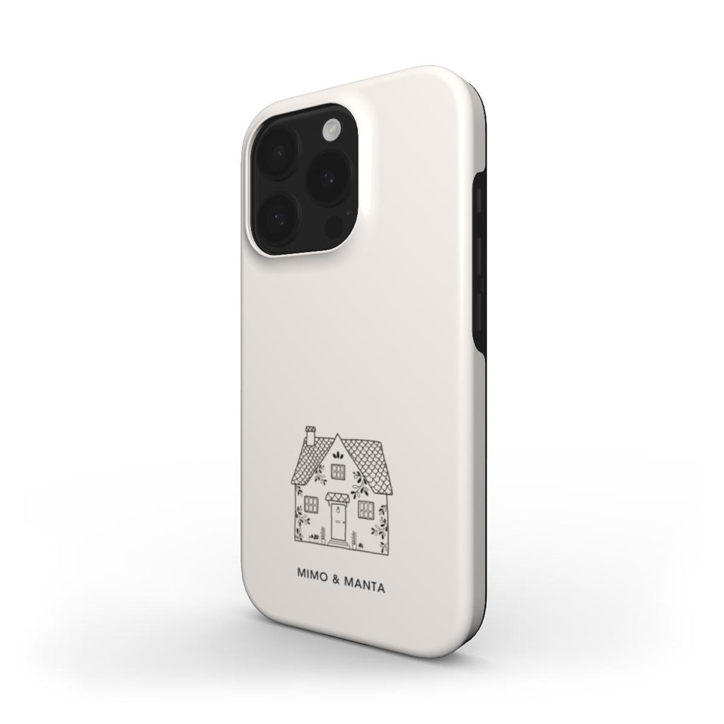 funda de movil color crema hogar MIMO & MANTA de lado