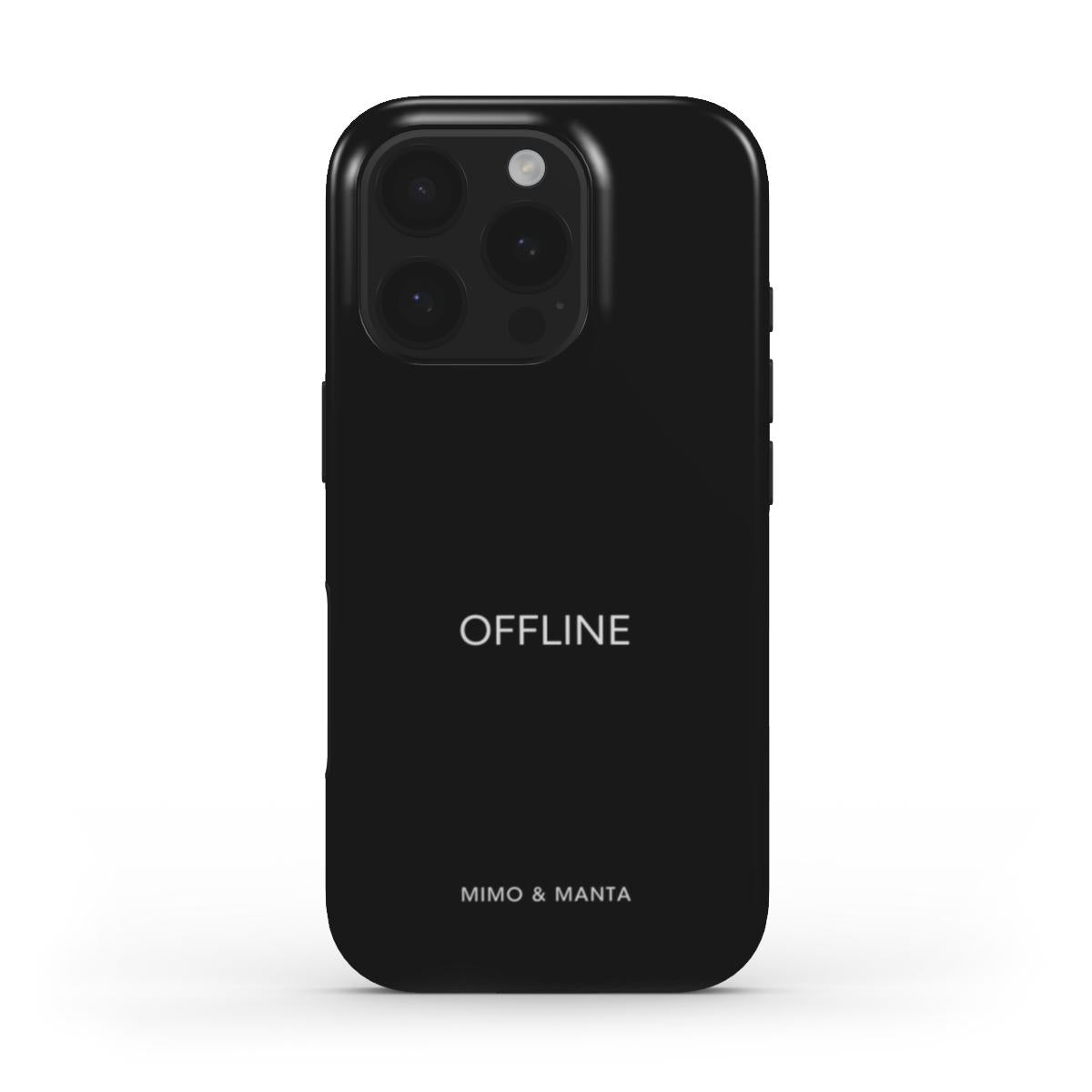 funda de móvil color negra offine de frente