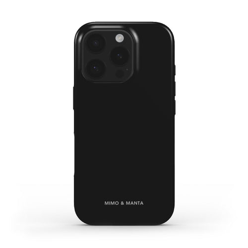 funda de móvil color negro lisa MIMO & MANTA de frente