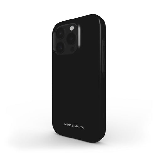 funda de móvil color negro lisa MIMO & MANTA de lado
