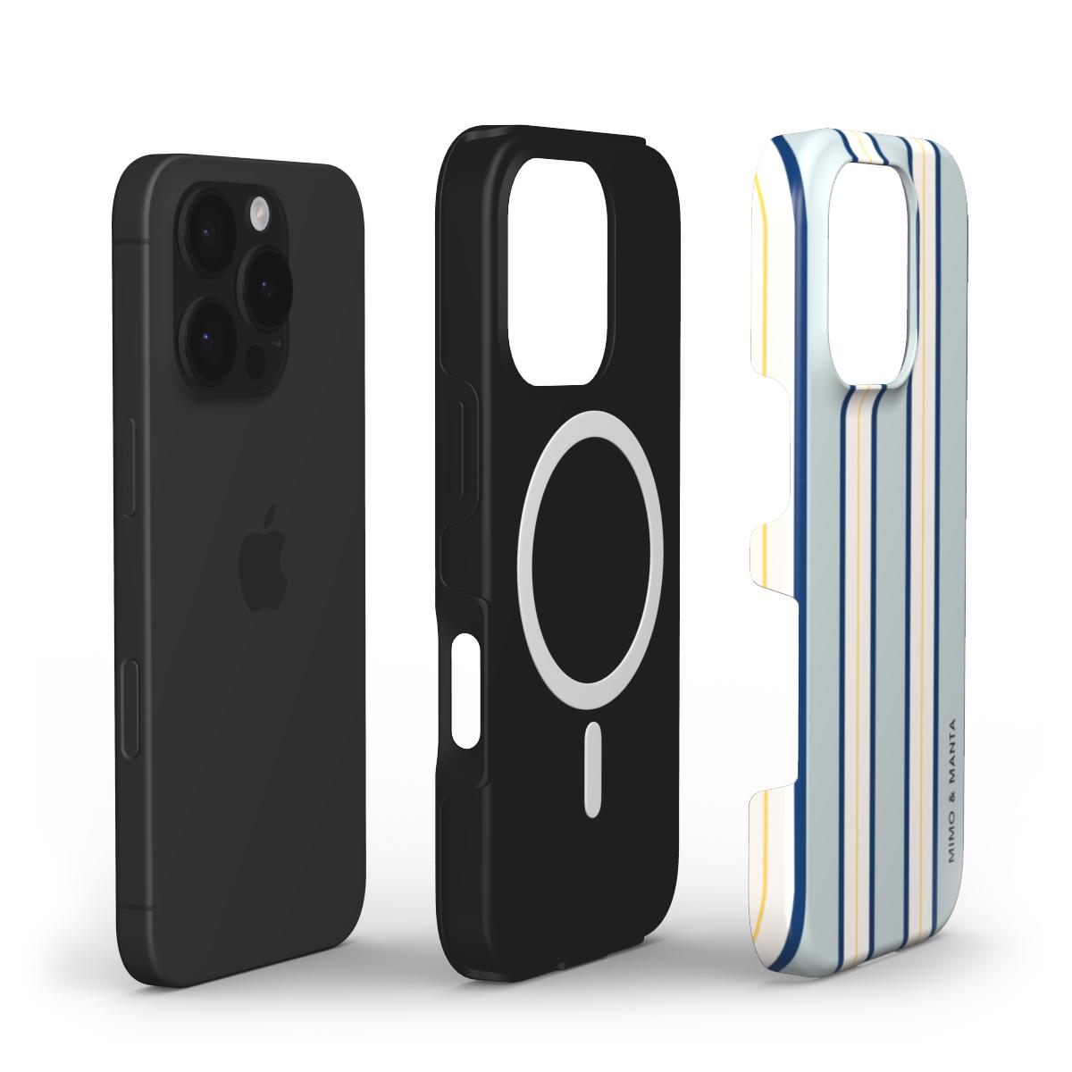 funda de móvil rayas azul composición - MIMO & MANTA