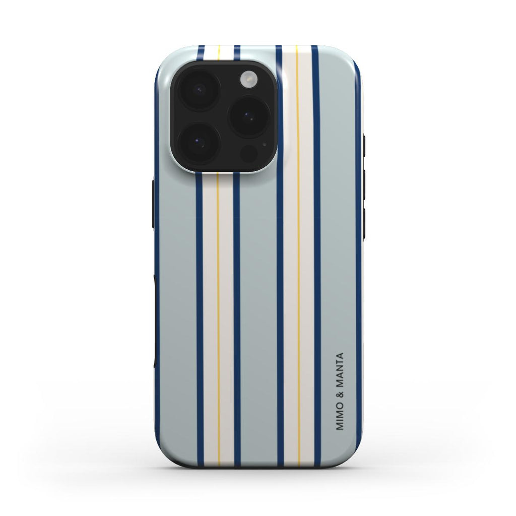 funda de móvil rayas azul de frente - MIMO & MANTA