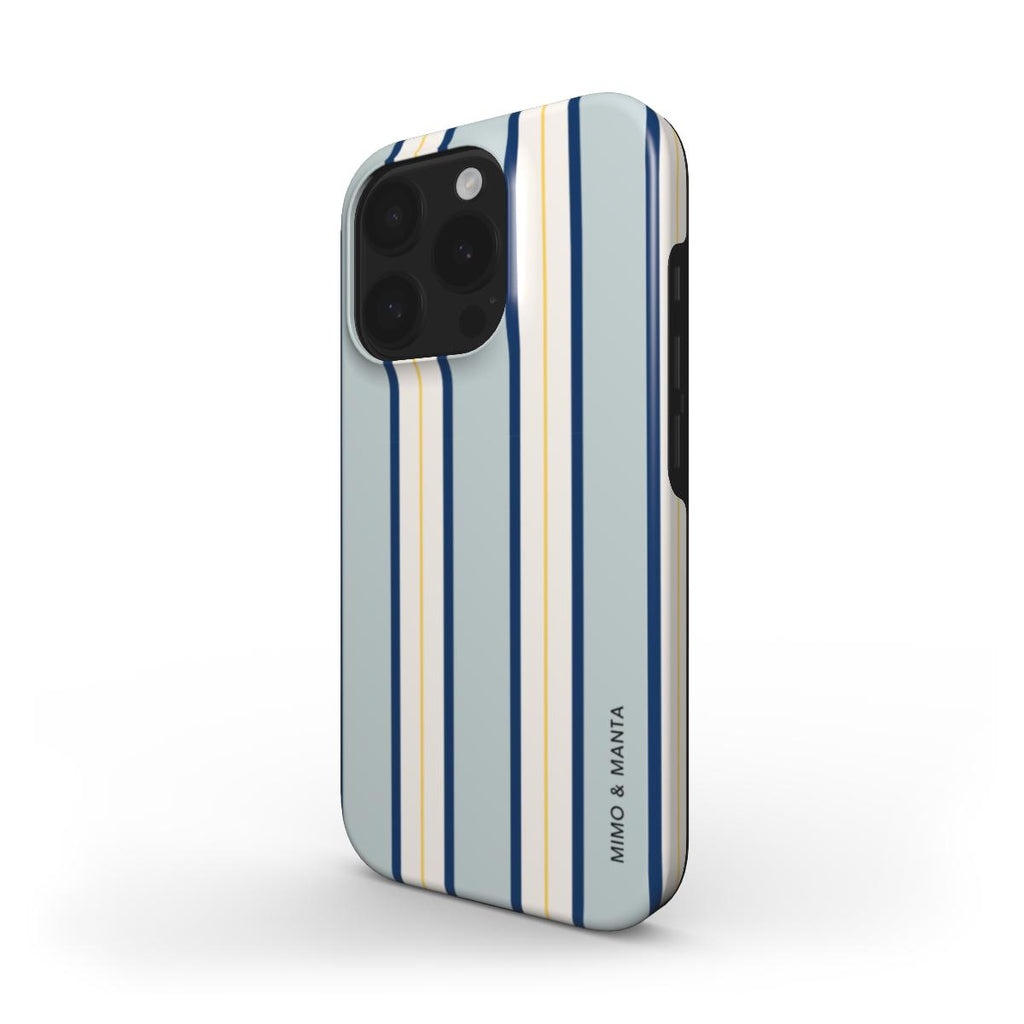 funda de móvil rayas azul de lado - MIMO & MANTA