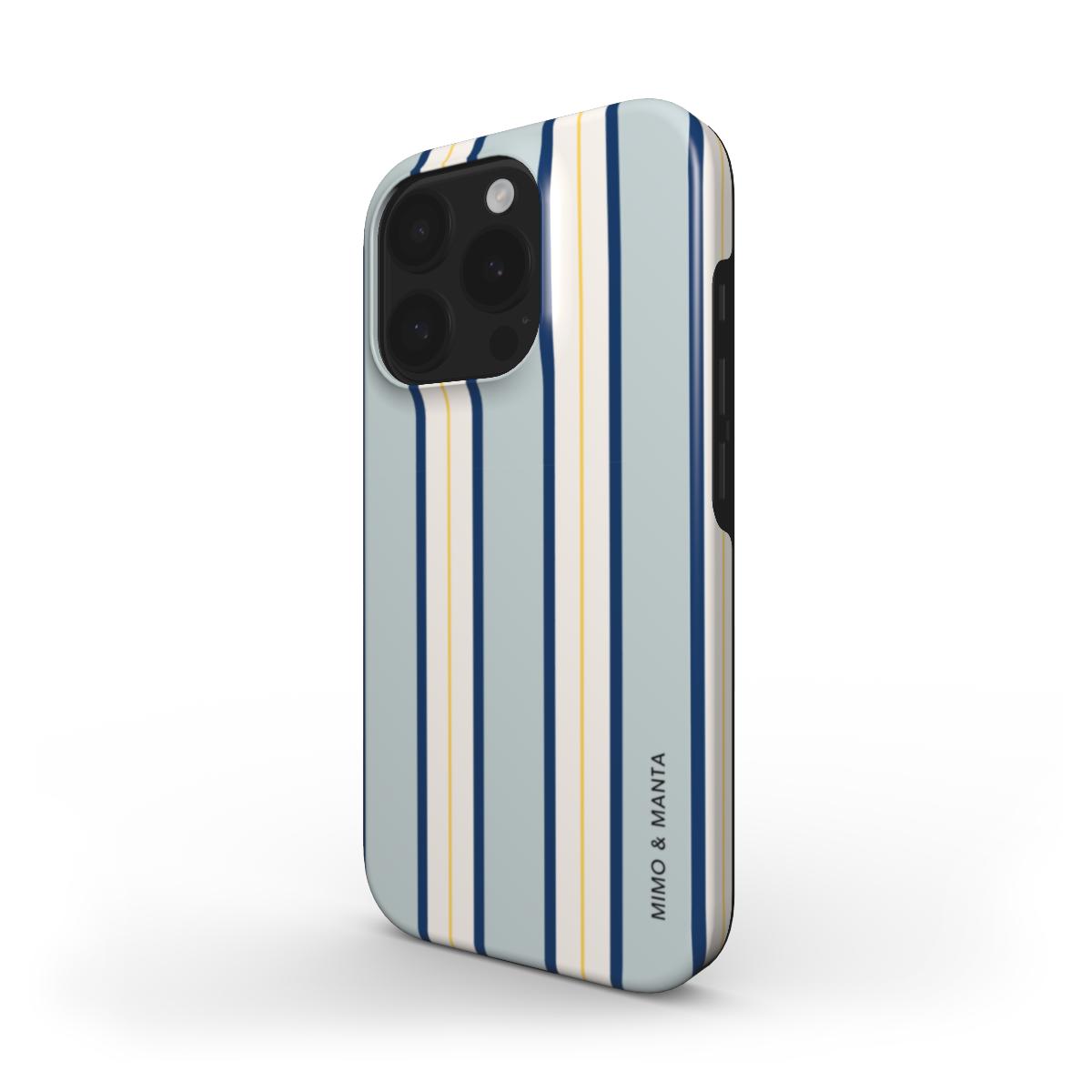funda de móvil rayas azul de lado - MIMO & MANTA