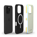 funda de móvil rayas azul y amarillo personalizable composición