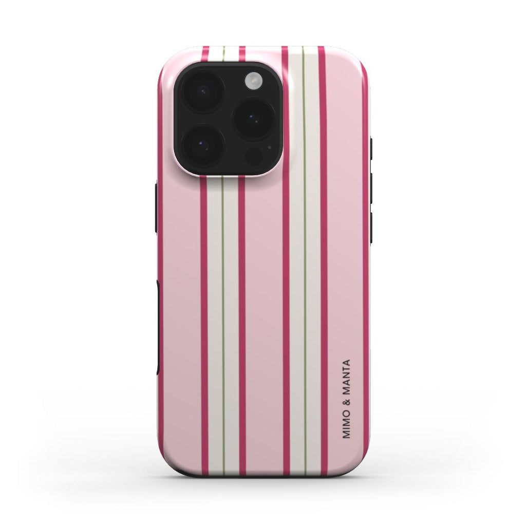 funda de móvil rayas rosa y verde de frente - MIMO & MANTA