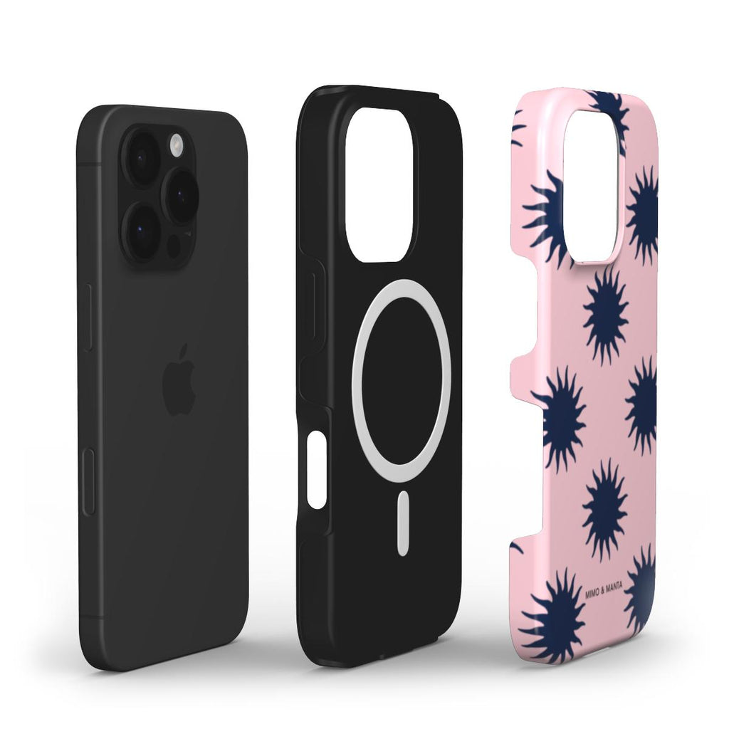 funda de móvilsol azul marino y rosa composición - MIMO & MANTA