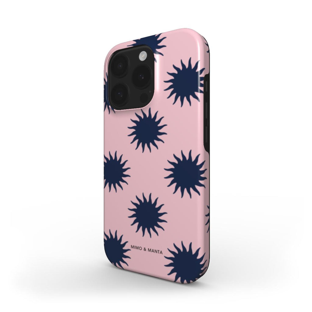 funda de móvilsol azul marino y rosa de lado - MIMO & MANTA