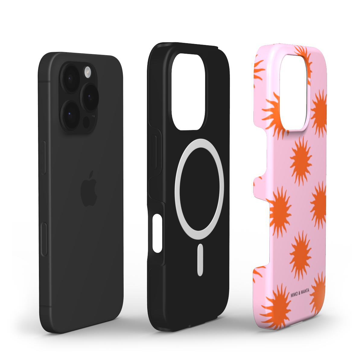 funda de móvil sol naranja y rosa composición - MIMO & MANTA