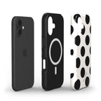 funda de móvil topos grandes color negro y blanco composición