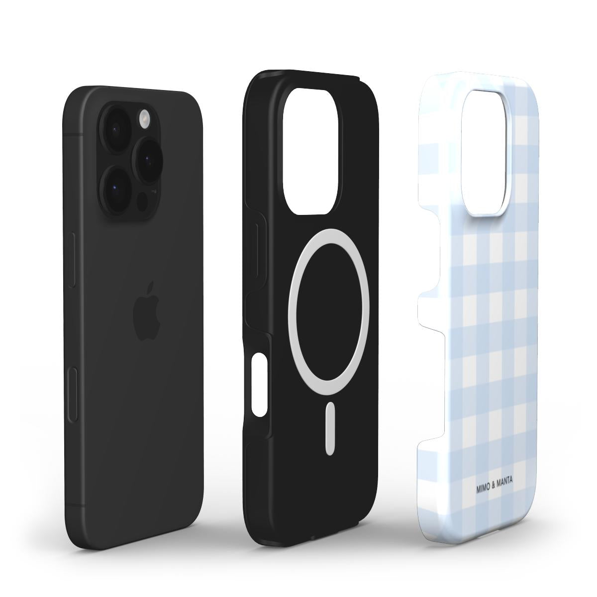 funda de móvil vichy celeste personalizable composición
