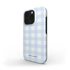 funda de móvil vichy celeste personalizable de lado