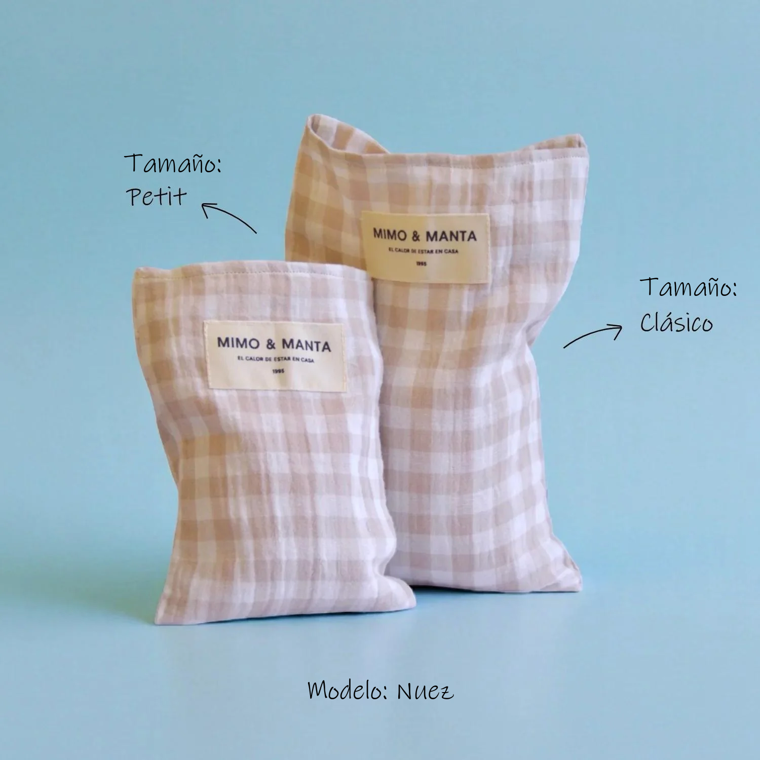 Bolsa de semillas para microondas de vichy y tela de muselina